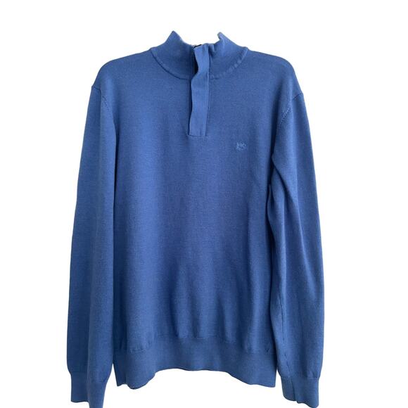 Southern Tide The Skipjack Men's Size Large Pullover Sweater Blue 1/4 Zip - Picture 1 of 7